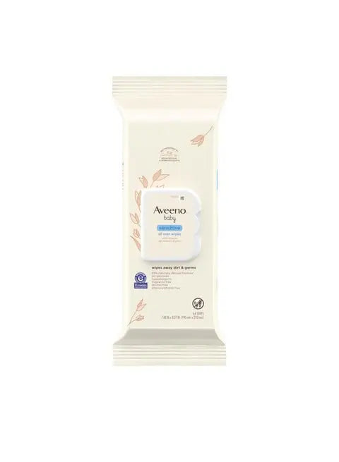 Aveeno Baby Sensitive All Over Wipes with Aloe & Natural Oat Extract (64 wipes)