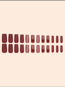 Shein Wine Red Solid Color Nails 24pcs photo 3