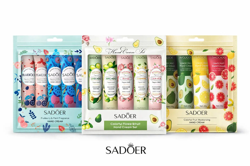 SADOER Fruit & Plant Extract Hand Cream Pack of 5 – 30g Each