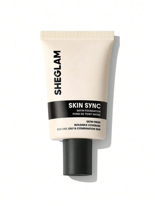 Sheglam Skin Sync Satin Foundation – front of packaging