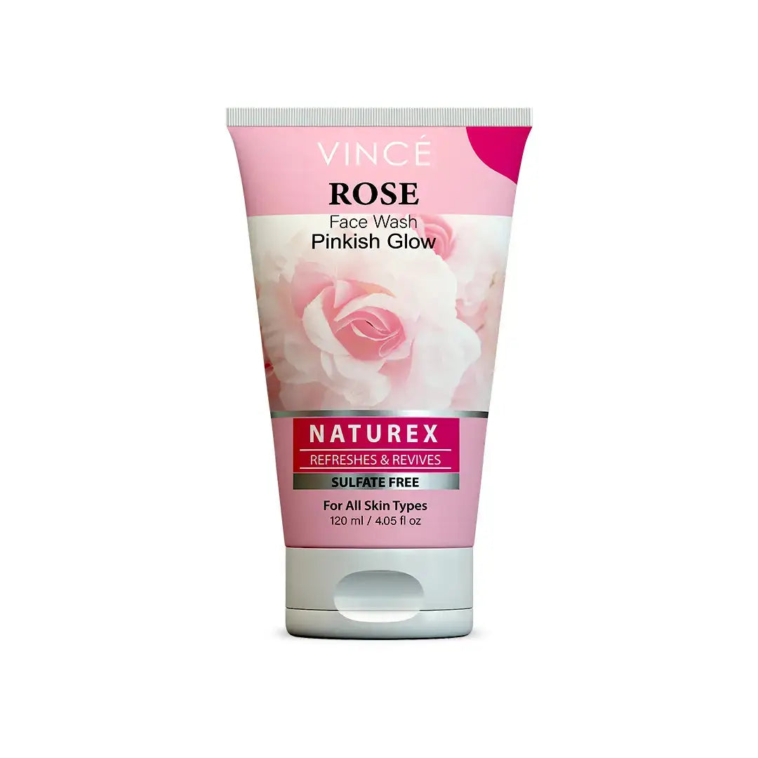 Vince Rose Face Wash 120ml — gentle rose extract cleanser for all skin types