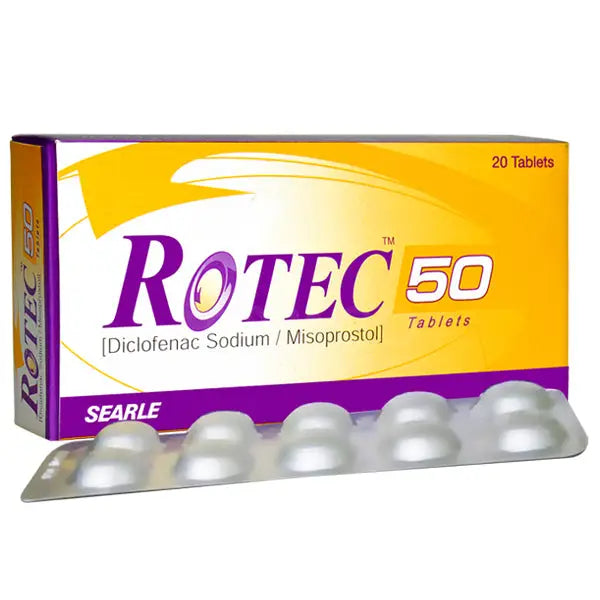Rotec 50mg Tablet (Diclofenac + Misoprostol) - Arthritis Pain Relief