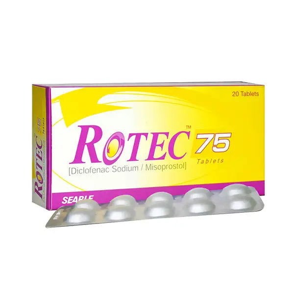Rotec 75mg Tablet (Diclofenac + Misoprostol) - Joint Pain Relief