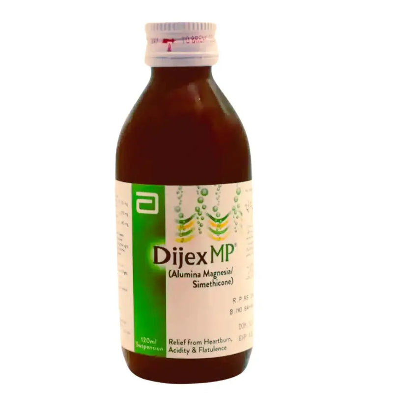 Dijex MP Carminative Suspension 120ml - For Acidity & Indigestion - Prescription Required