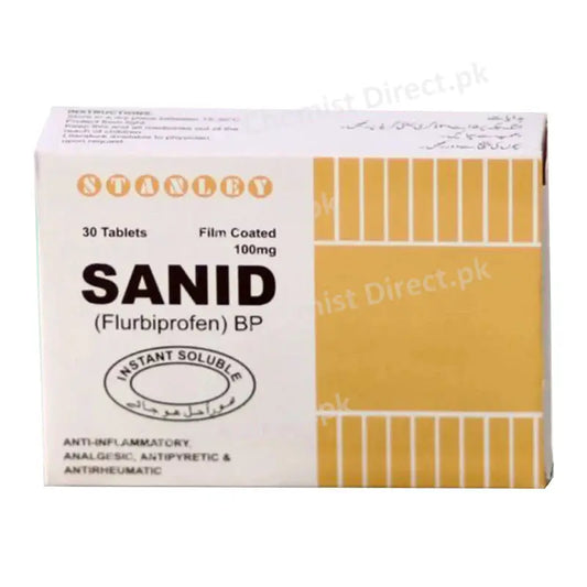 Sanid 100mg Tablets — Flurbiprofen for Pain Relief & Anti-Inflammation – Available in Pakistan