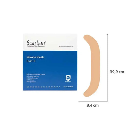 Scarban Elastic Silicone Sheet for abdomen on white background
