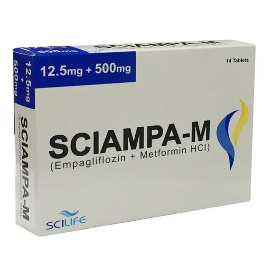 Sciampa-M 12.5mg+500mg Tablets – Empagliflozin Metformin type 2 diabetes control