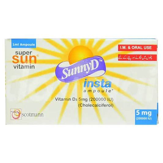 Sunny D Insta Vitamin D3 Injection 5mg (200,000 IU) ��� Cholecalciferol for Vitamin D Deficiency