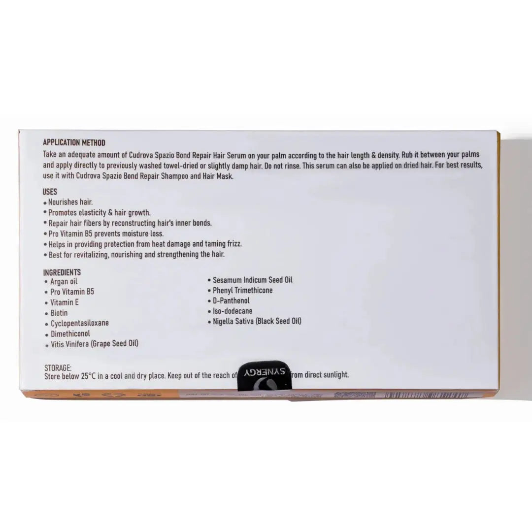 Cudrova Spazio Bond Repair Hair Serum for All Hair Types (35ml - 7 Vials) - Made in Pakistan