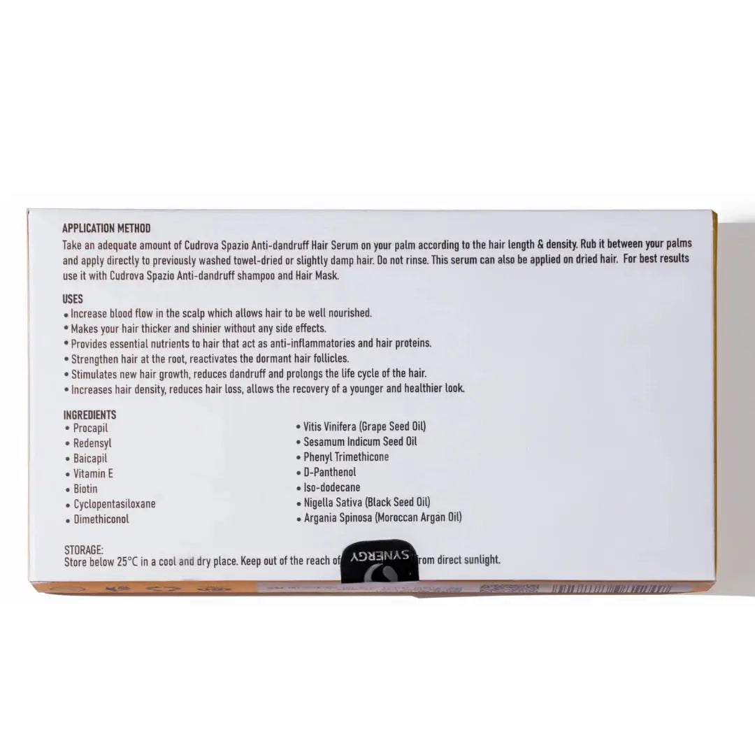 Cudrova Spazio Anti-Dandruff Hair Serum for All Hair Types (35ml - 7 Vials)