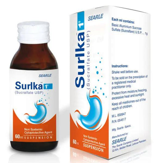 Surlka 1g/60ml Suspension (Sucralfate) - Ulcer Healing – Available in Pakistan