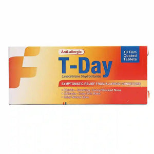 T-Day Tablets 5mg box cetirizine 5mg allergy relief – View Product Detail