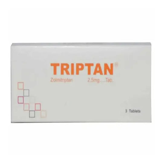 Triptan 2.5mg Tablet (3s) – Zolmitriptan for Acute Migraine Relief – Available in Pakistan
