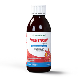Ventacid Syrup bottle for heartburn and acid reflux relief