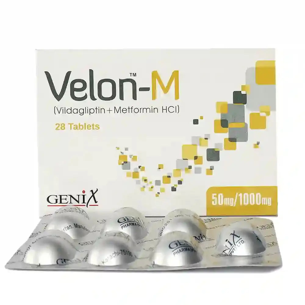 Velon-M 50/1000mg – Vildagliptin + Metformin for Type 2 Diabetes – Available in Pakistan