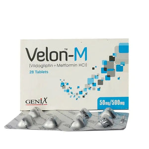 Velon-M 50mg/500mg Tablets – Vildagliptin + Metformin for Type 2 Diabetes