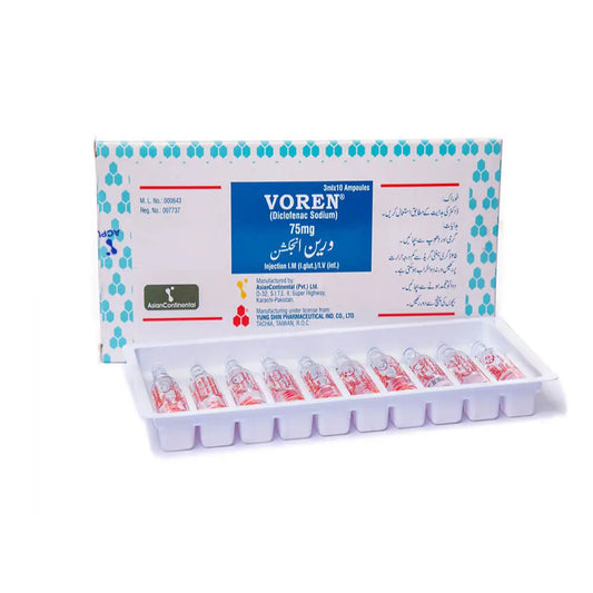 Voren 75mg Injection 10s — Diclofenac Sodium for Severe Pain – Available in Pakistan