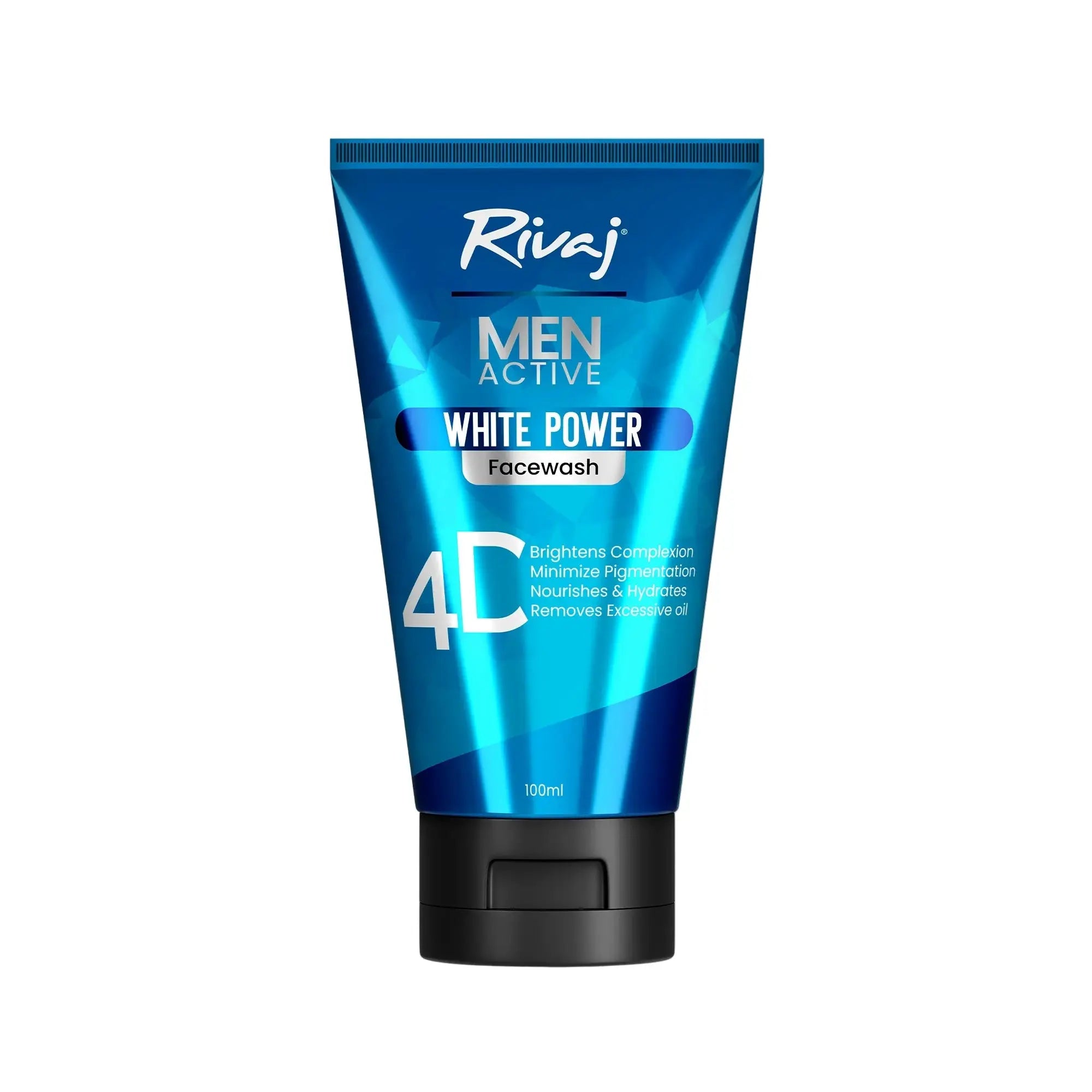 Rivaj Men Active White Power Face Wash 100ml – Brightening Cleanser – Available in Pakistan