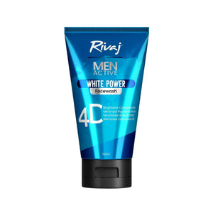 Rivaj Men Active White Power Face Wash 100ml – Brightening Cleanser – Available in Pakistan