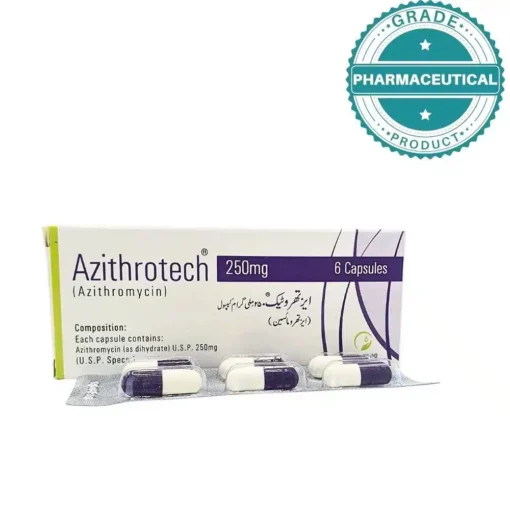 Azithrotech Capsule 250Mg (Azithromycin) Pack Of 6 Capsules