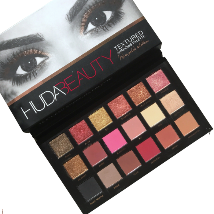ROSE GOLD EDITION TEXTURED EYESHADOW PALLETE BY HUDA BEAUTY