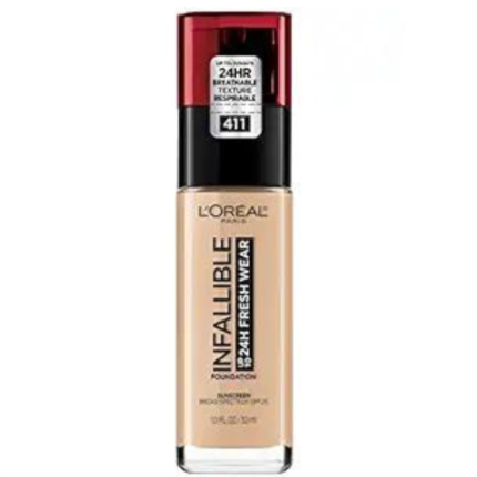 LOREAL INFALLIBLE UP TO 24 HOURS FOUNDATION 411 BEIGE IVORY 30ml