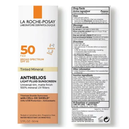 LA RPCHE- POSAY ANTHELIOS MINERAL SPF 50+ ULTRA FLUID LOTION WITH LIGHT FINISH TINTED FORMULA 50ml
