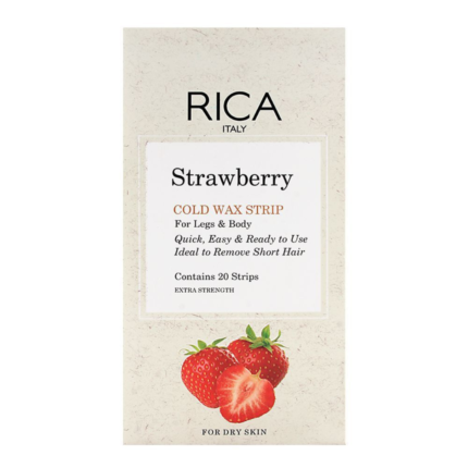 RICA STRAWBERRY COLD WAXING 20 STRIPS FOR LEGS & BODY