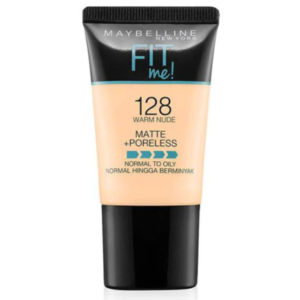 MAYBELLINE FIT ME LIQUID FOUNDATION IN 128 WARM NUDE