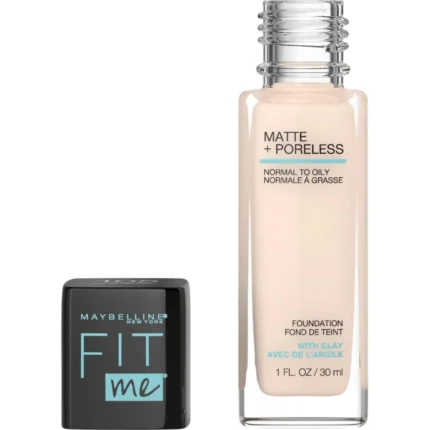 MAYBELLINE FIT ME MATTE + PORELESS FOUNDATION IN SHADE 105 FAIR IVORY AVAILABLE (1)