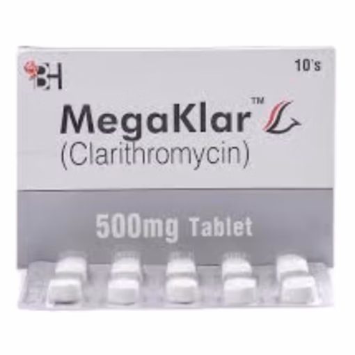 Megaklar Tablets 500Mg (1 Box = 1 Strip)(1 Strip = 10 Tablets)
