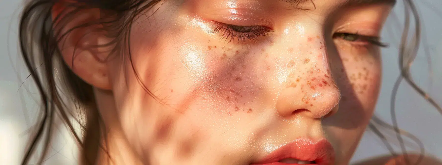 a radiant, dewy complexion glowing under soft, natural lighting.